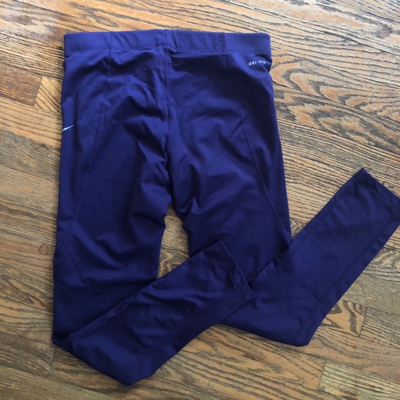 Nike pro combat purple compression mid rise dri fit 7/8 legging - Picture 3 of 7